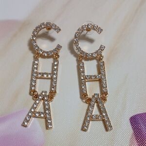 Gold Crystal Drop Earrings